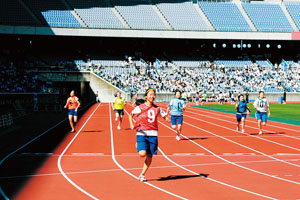 新横浜の日産スタジアムにて開催される学園体育祭 新横浜の日産スタジアムにて開催される学園体育祭