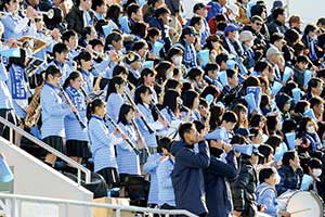 サッカー部の応援は男女一緒