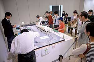 鉄道模型運転体験コーナーの様子