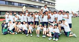 体育祭で今年優勝した緑組。